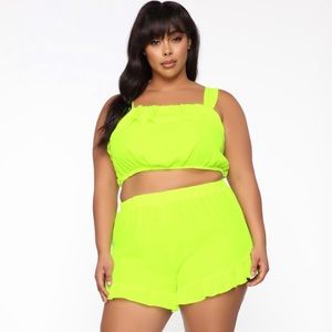 Fashion Nova Ruffle Short Set